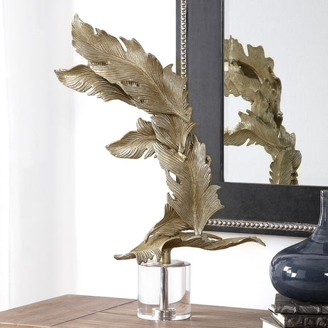 Fall Leaves - Sculpture - Champagne