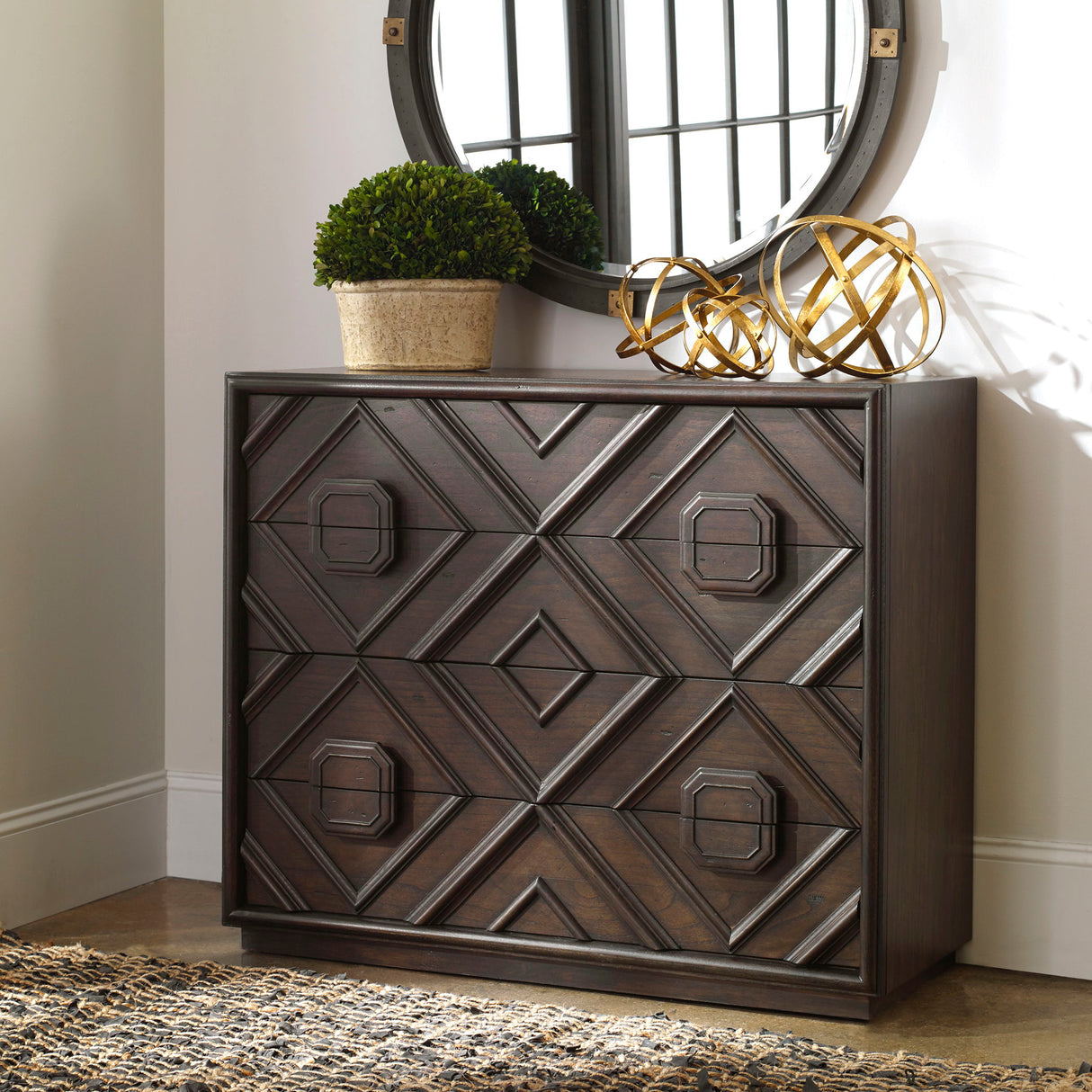 Mindra - Drawer Chest - Brown, Dark