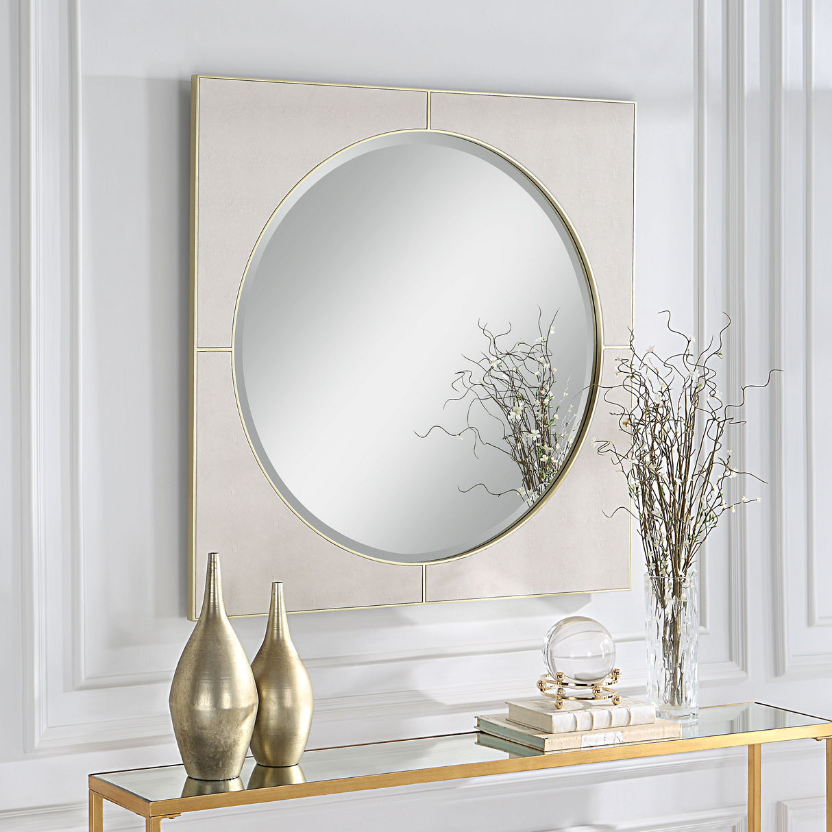 Cyprus - Square Mirror - White