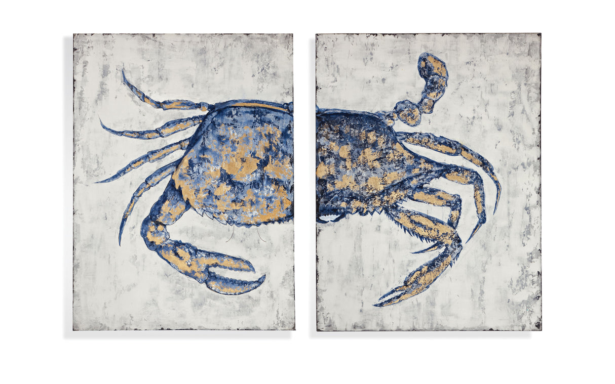 Blue Crab Canvas Art - Blue