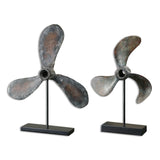Propellers - Rust Sculptures, Set Of 2 - Black