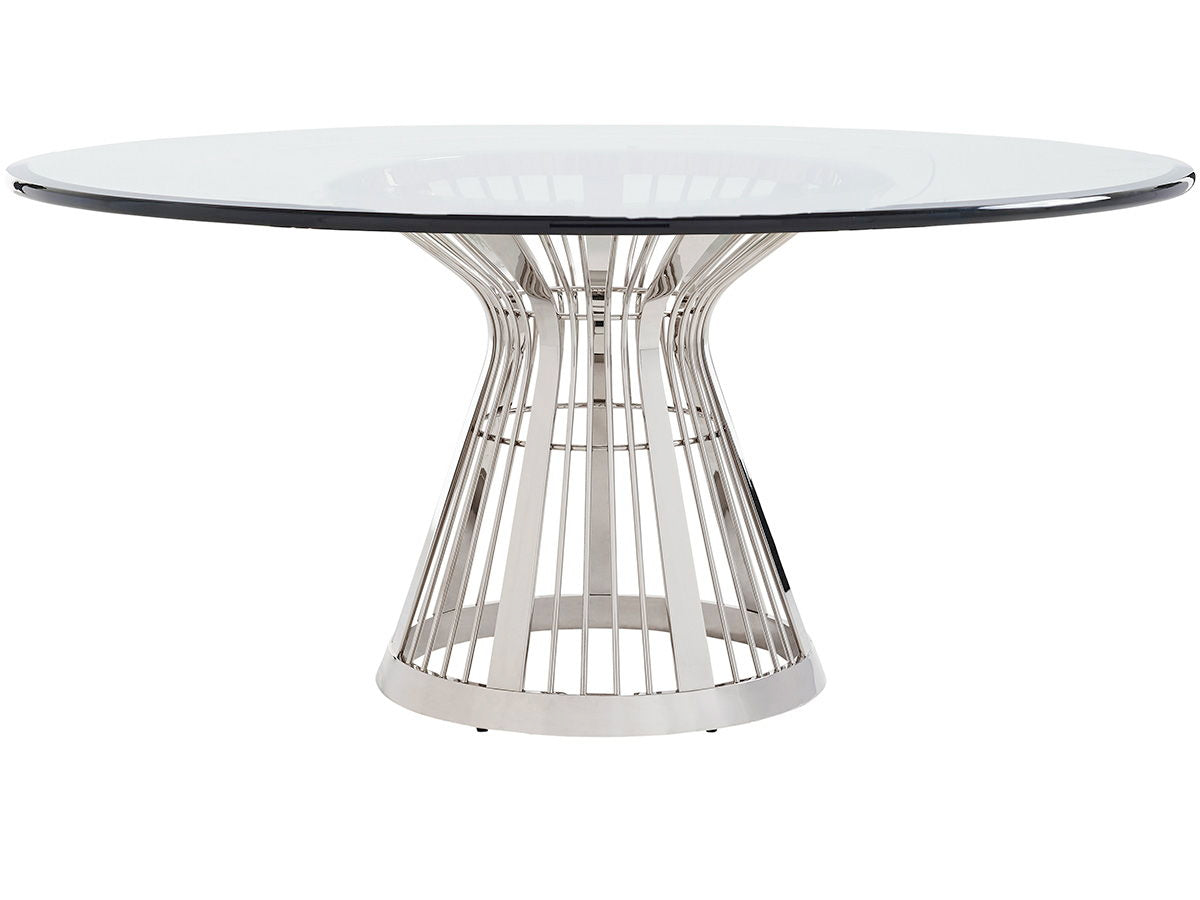 Ariana - Riviera Stainless Dining Table With Glass Top