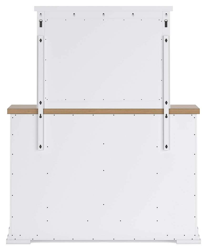 Ashbryn - Dresser And Mirror - White / Natural