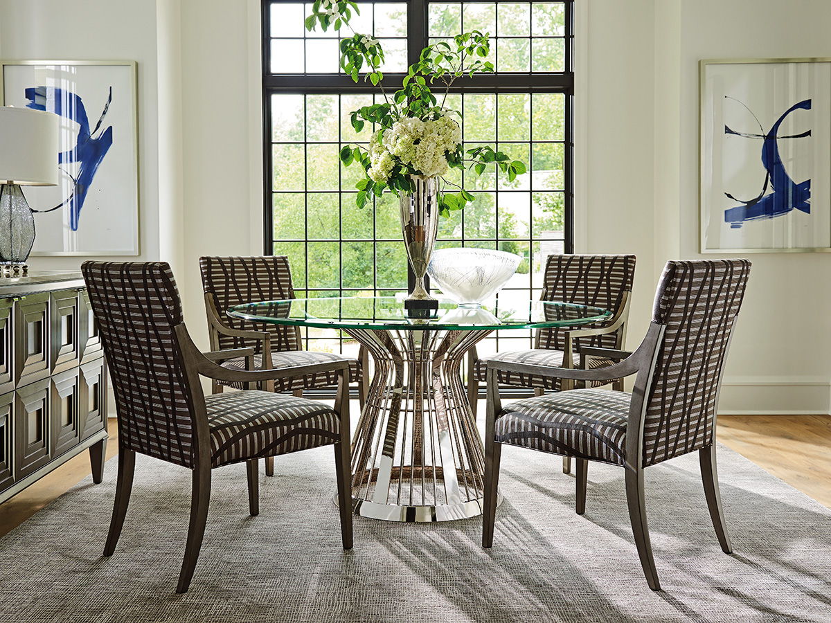 Ariana - Riviera Stainless Dining Table With Glass Top