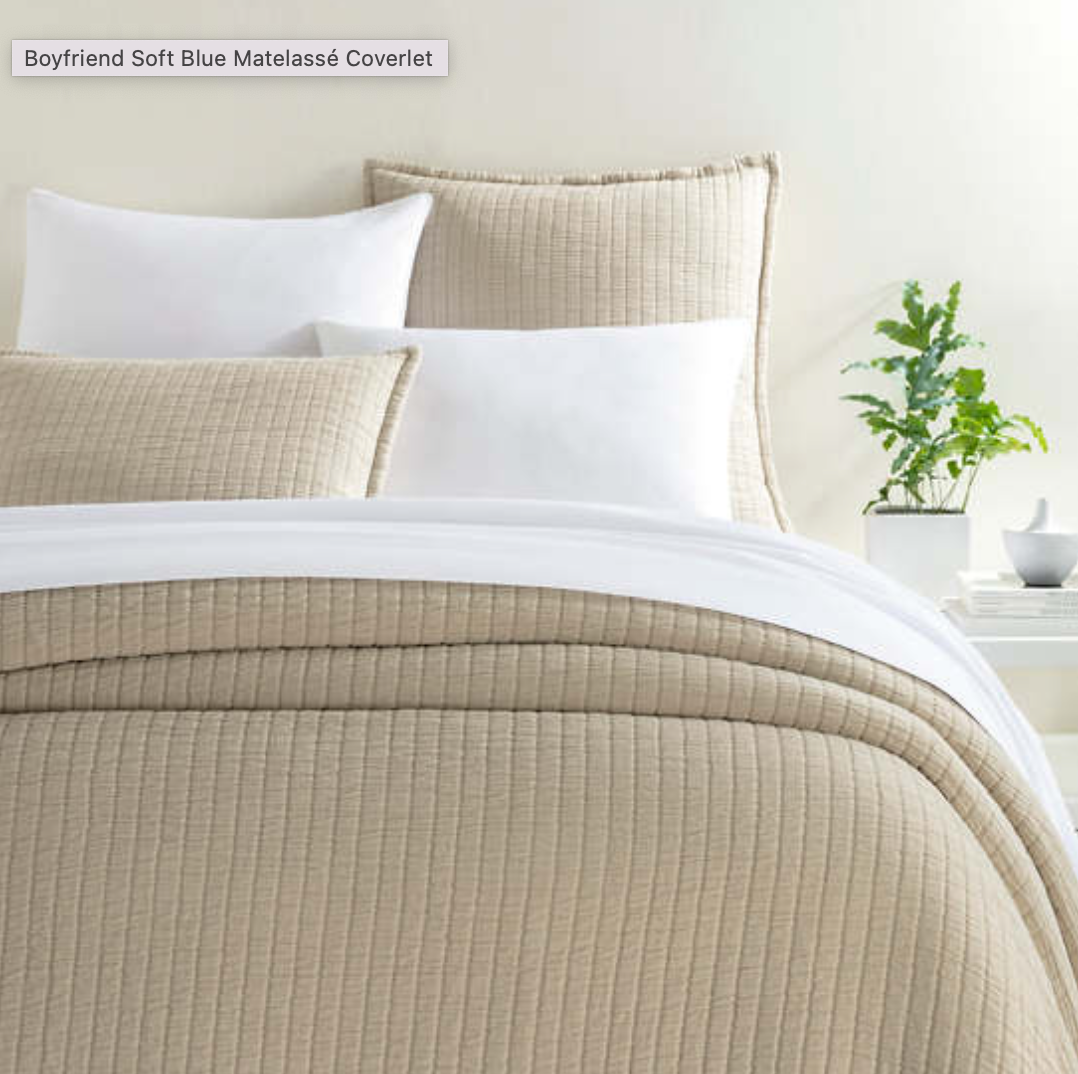 Boyfriend Matelassé Coverlet - WHITE, AEGEAN, TURQUOISE, SKY OR SAND