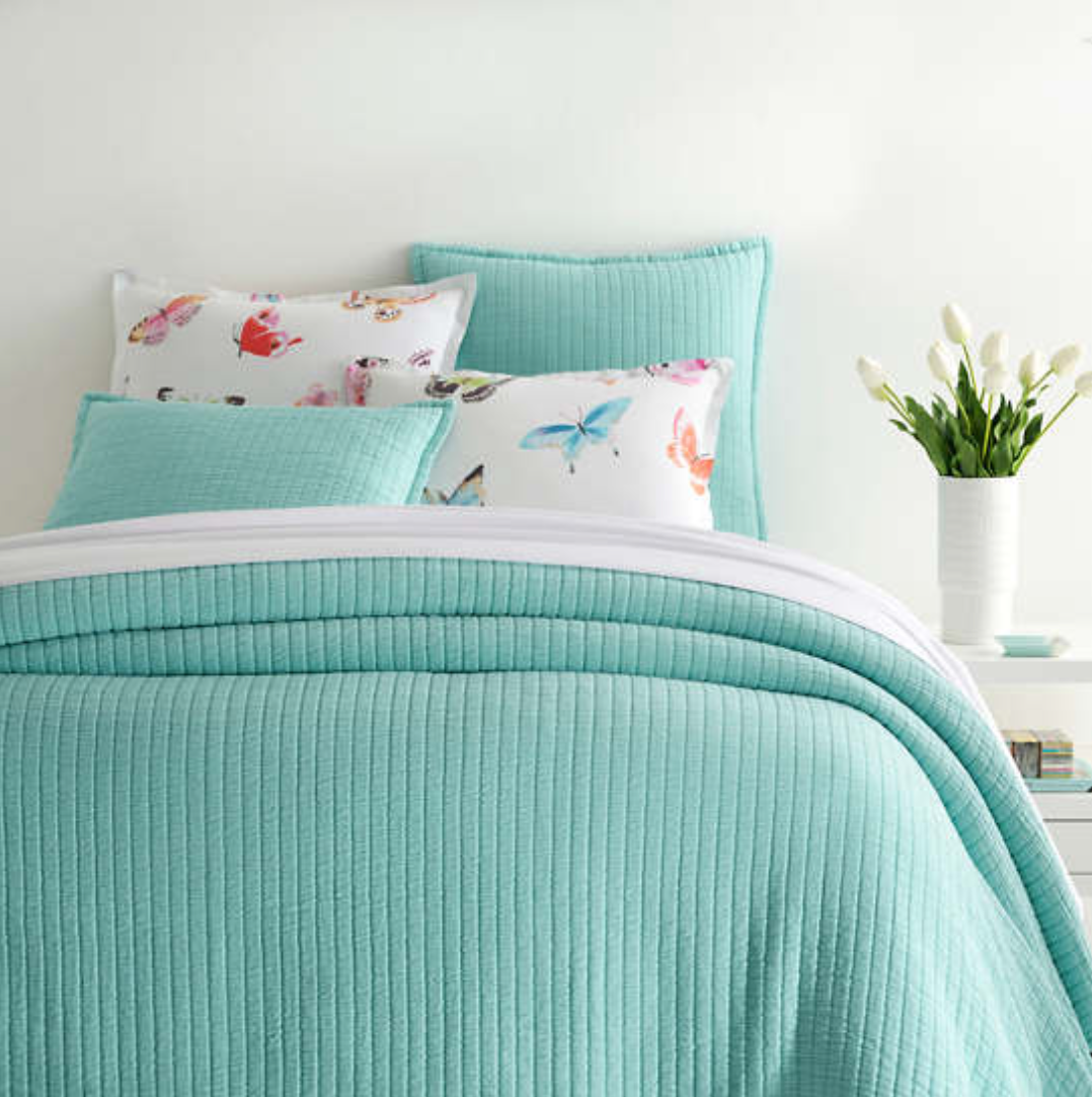 Boyfriend Matelassé Coverlet - WHITE, AEGEAN, TURQUOISE, SKY OR SAND