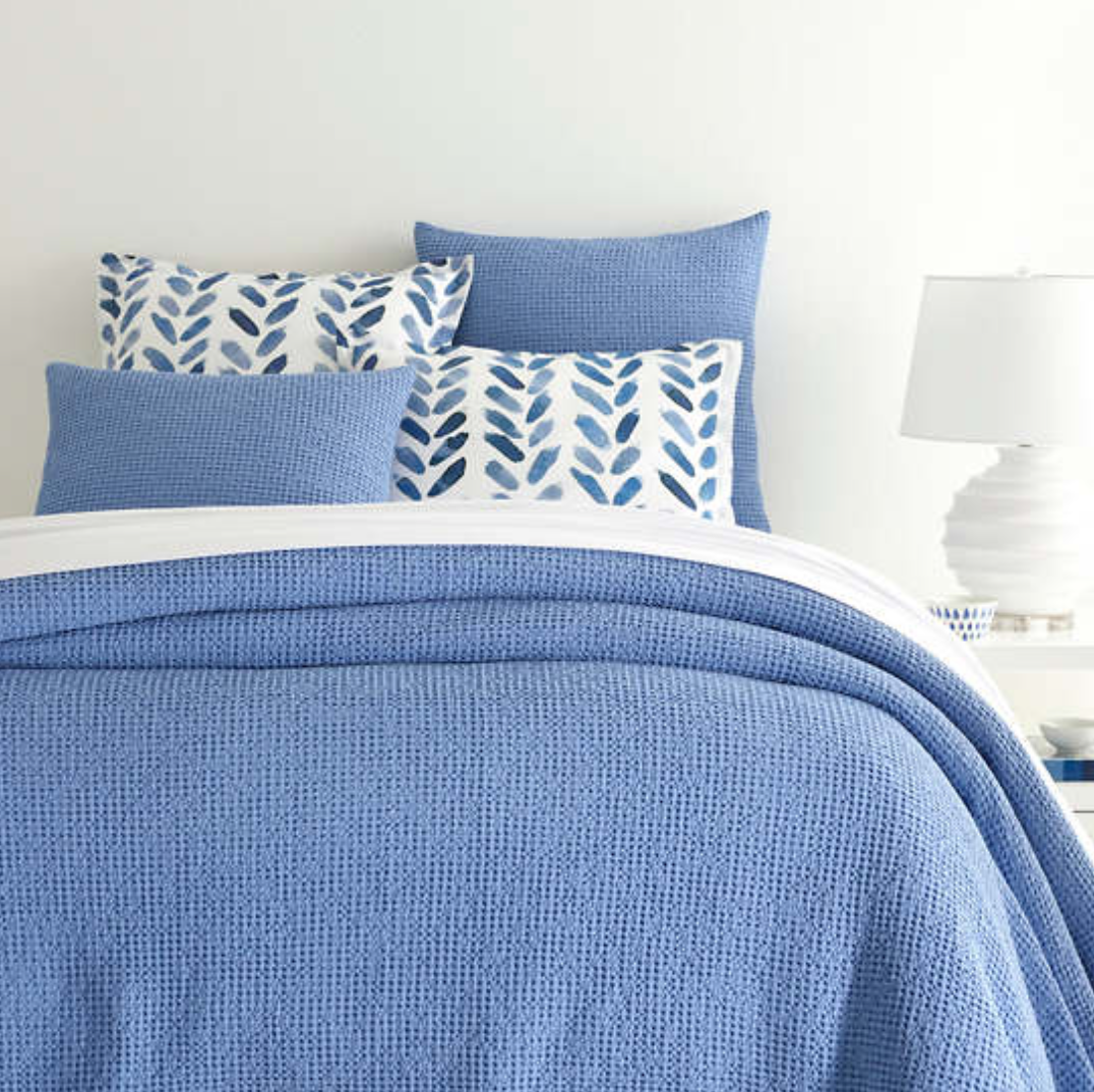 Bubble Matelassé Coverlet - WHITE, FRENCH BLUE, SKY, DOVE GREY OR TANGERINE