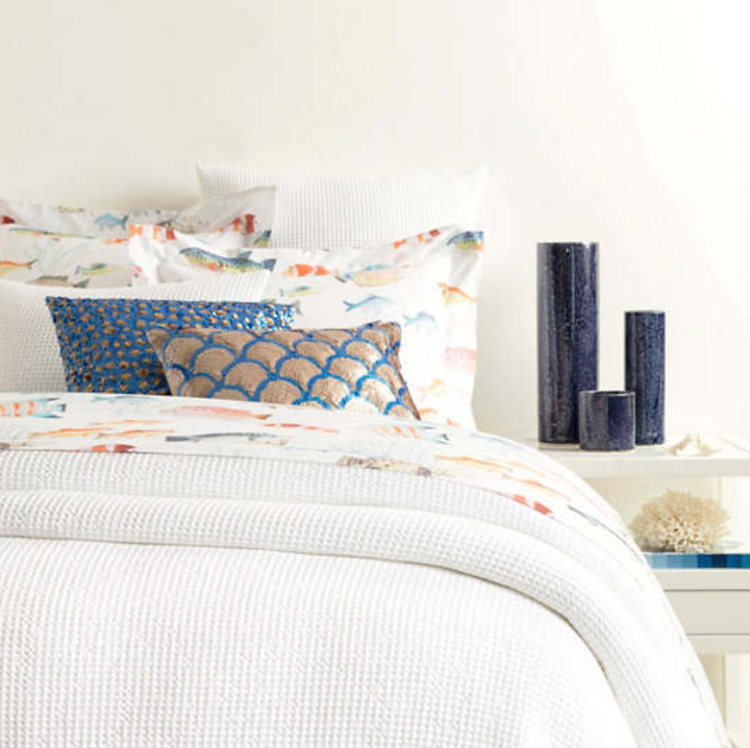 Bubble Matelassé Coverlet - WHITE, FRENCH BLUE, SKY, DOVE GREY OR TANGERINE