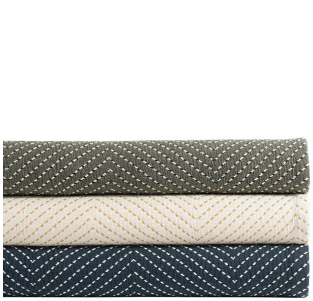 Catalina Matelassé Coverlet - SLATE BLUE, CHARCOAL OR IVORY