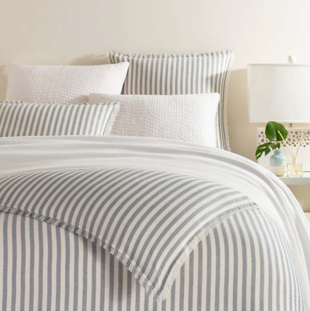 Palisades Stripe Duvet Cover - CHARCOAL, SLATE BLUE OR CAMEL