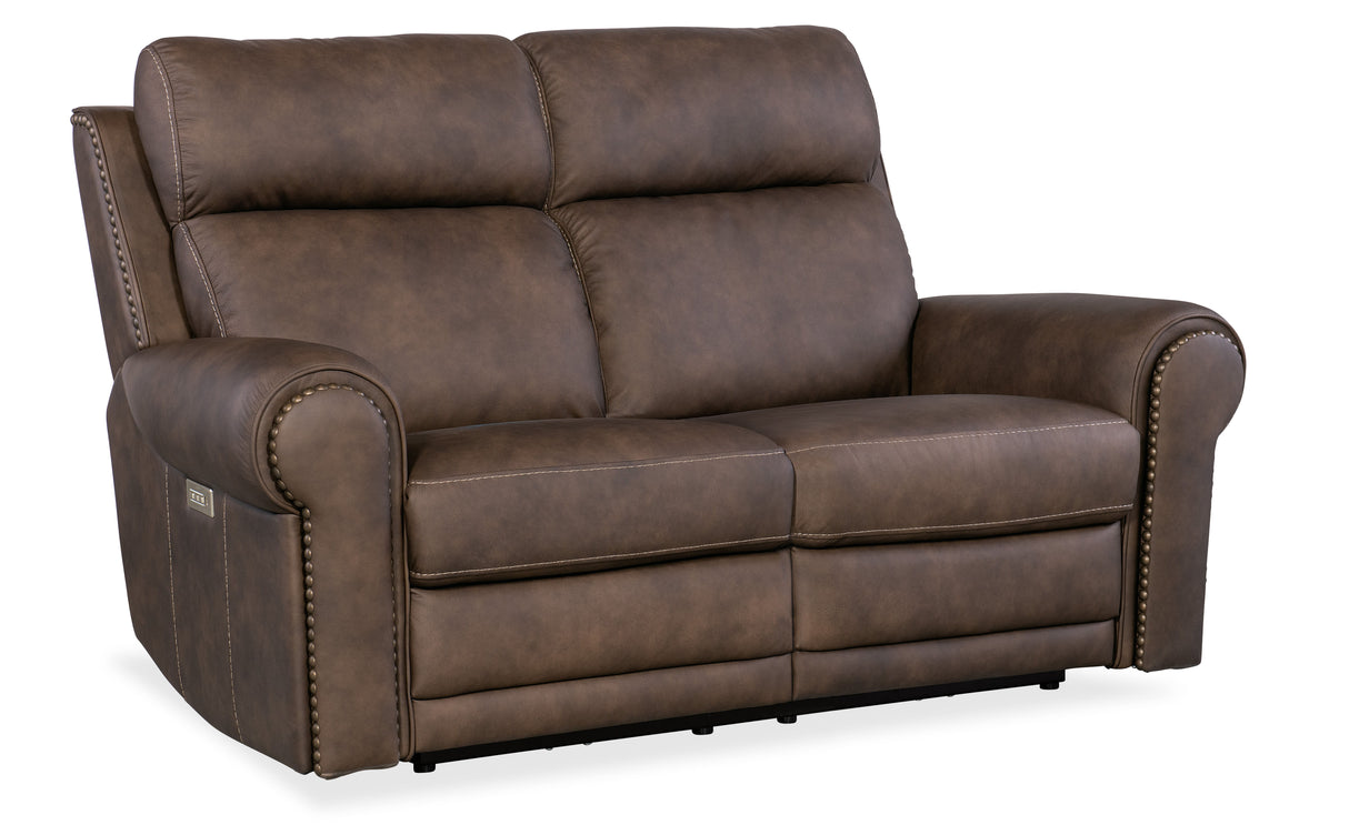 SS - Duncan Power Loveseat With Power Headrest & Lumbar - Dark Brown