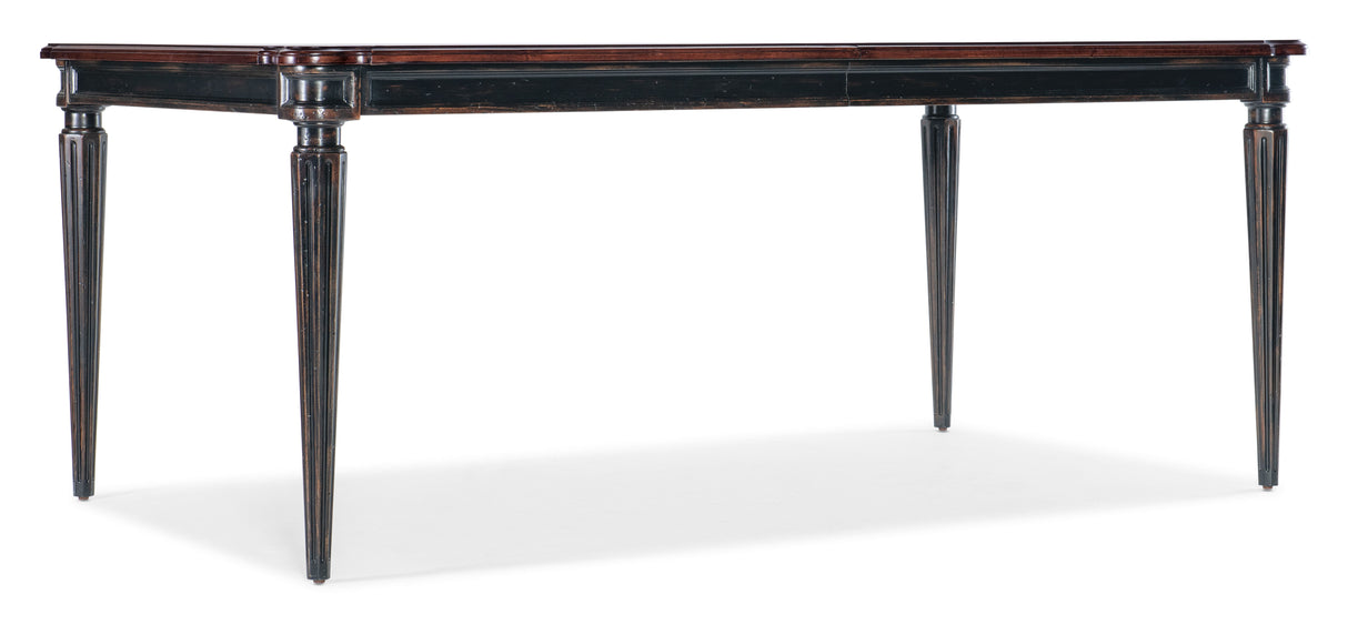 Charleston - Rectangle Leg Dining Table With 2-22" leaves - Dark Brown