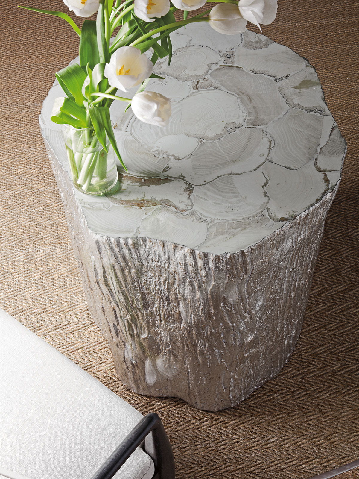 Signature Designs - Trunk Segment Round Dining Table With Glass Top