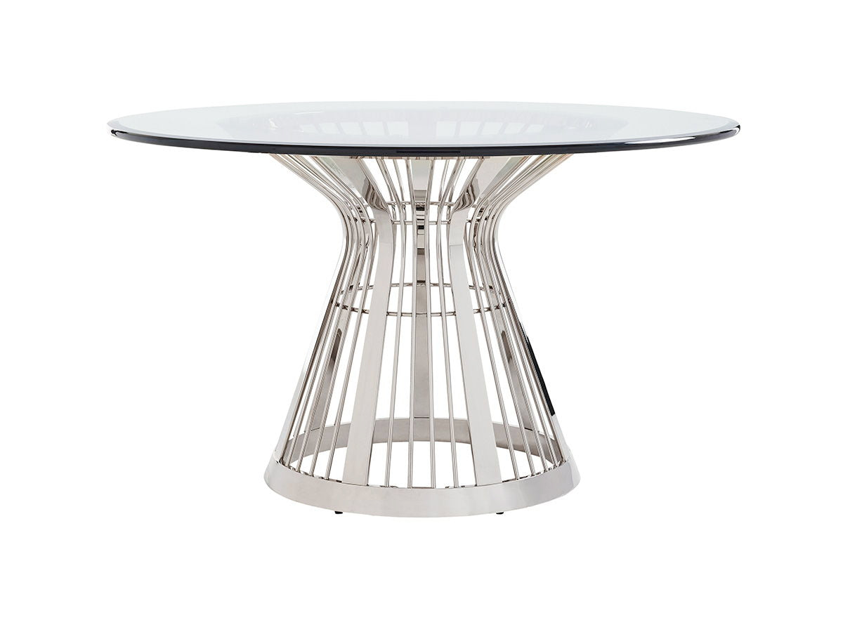 Ariana - Riviera Stainless Dining Table With Glass Top