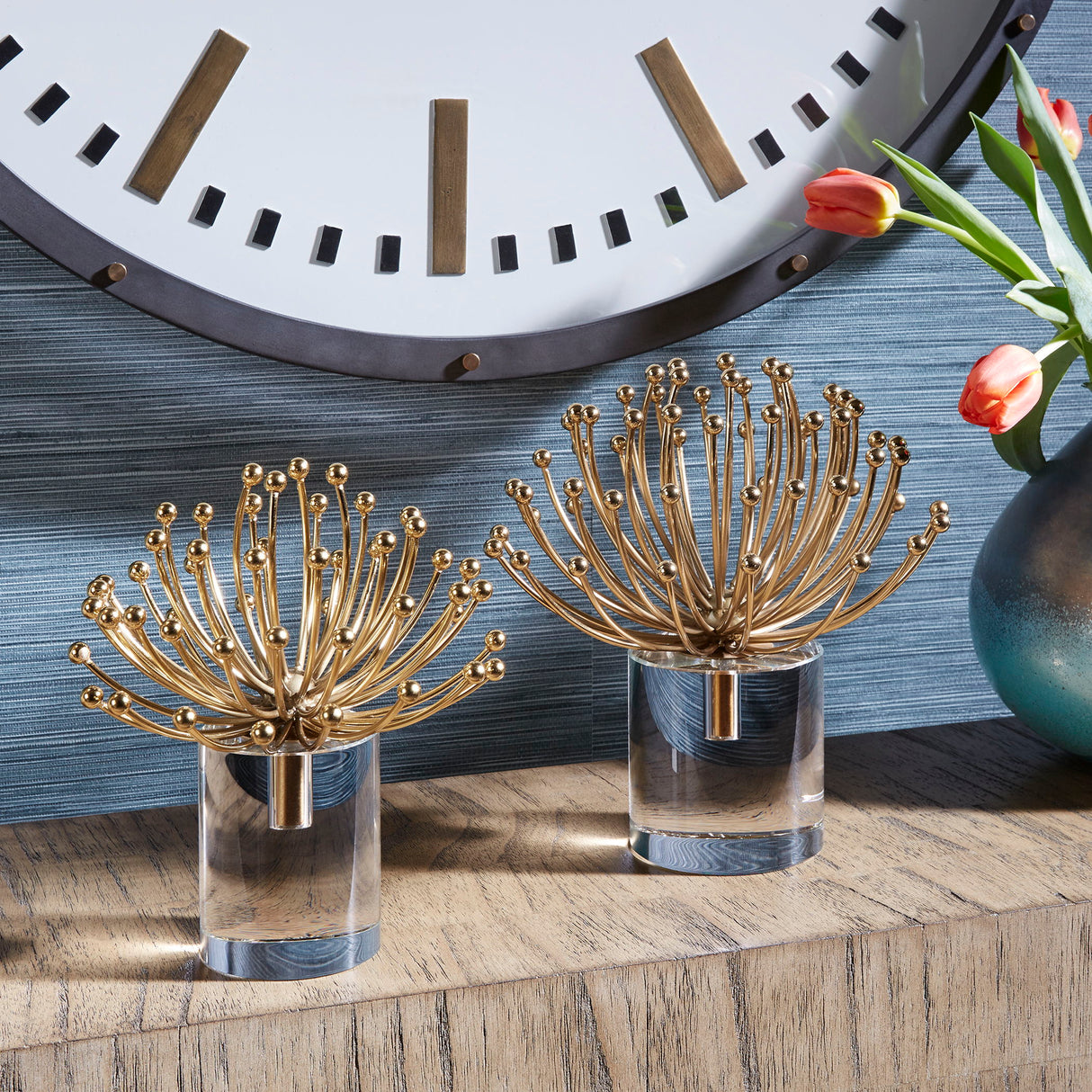 Aga - Modern Sculptures, Set Of 2 - Gold