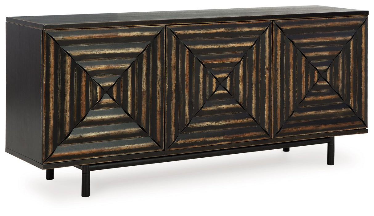 Fair Ridge - Accent Cabinet - Distressed Black