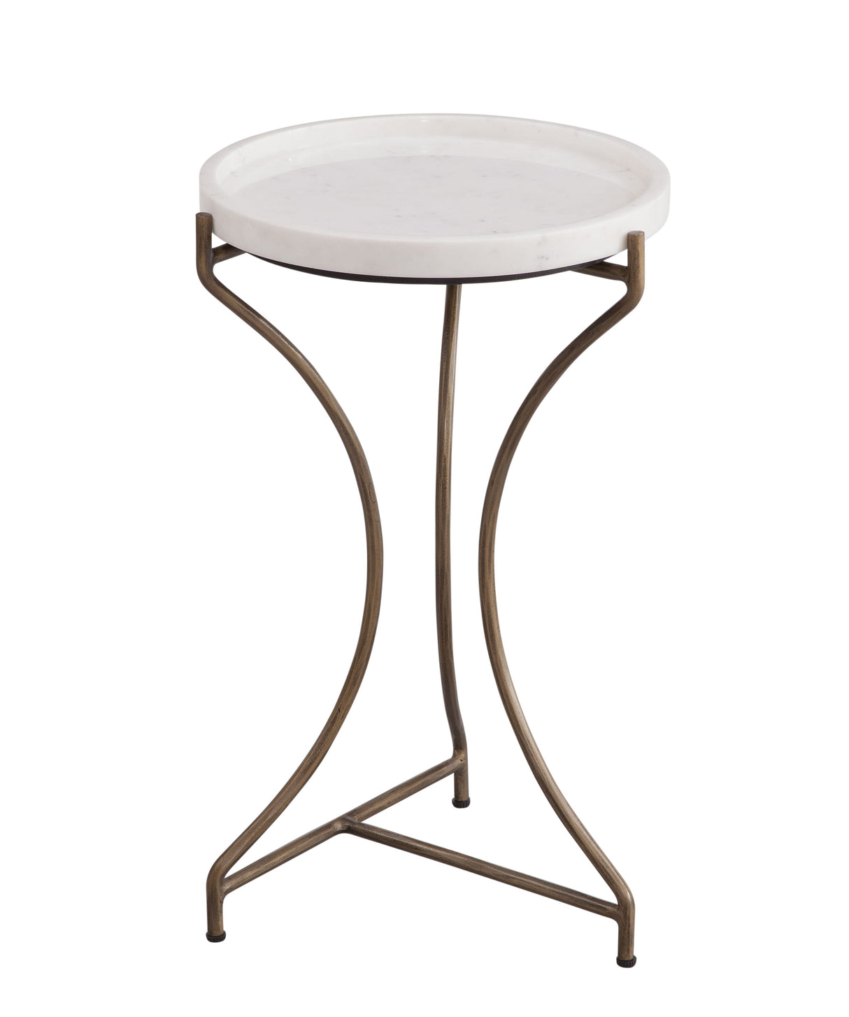 Mcgowan - Accent Table - Antique Brass / White Marble
