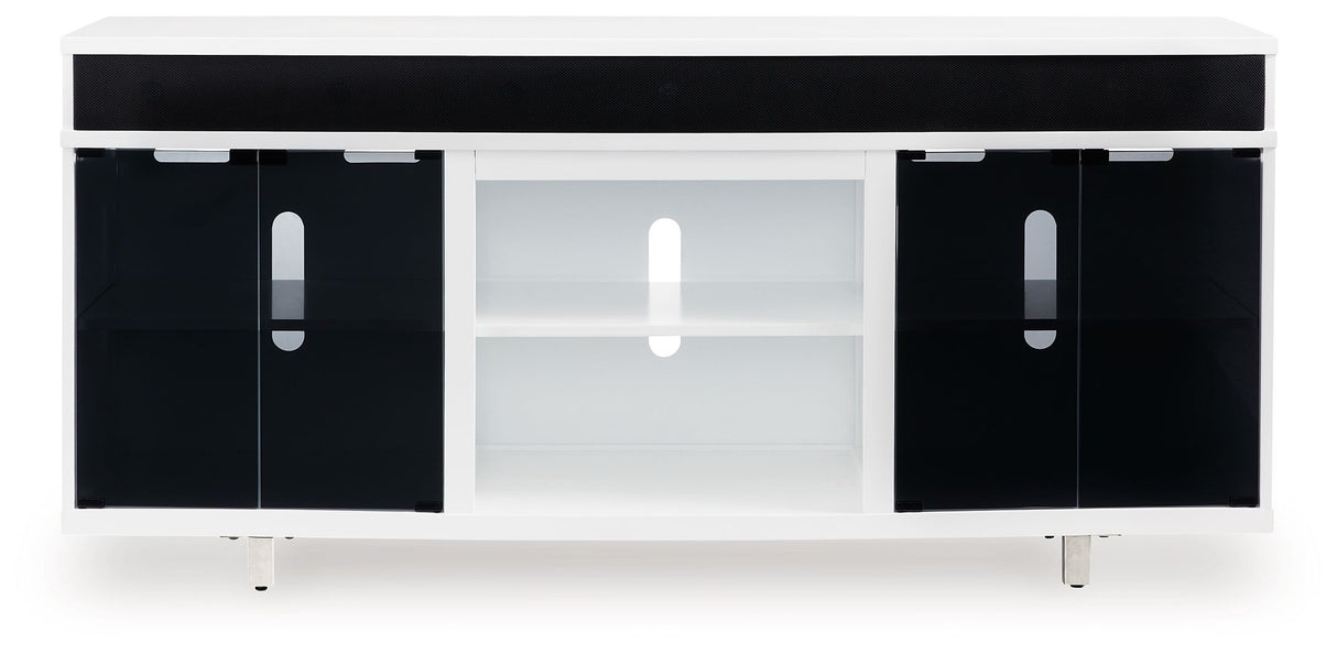 Gardoni - XL TV Stand With Fireplace Option - White / Black
