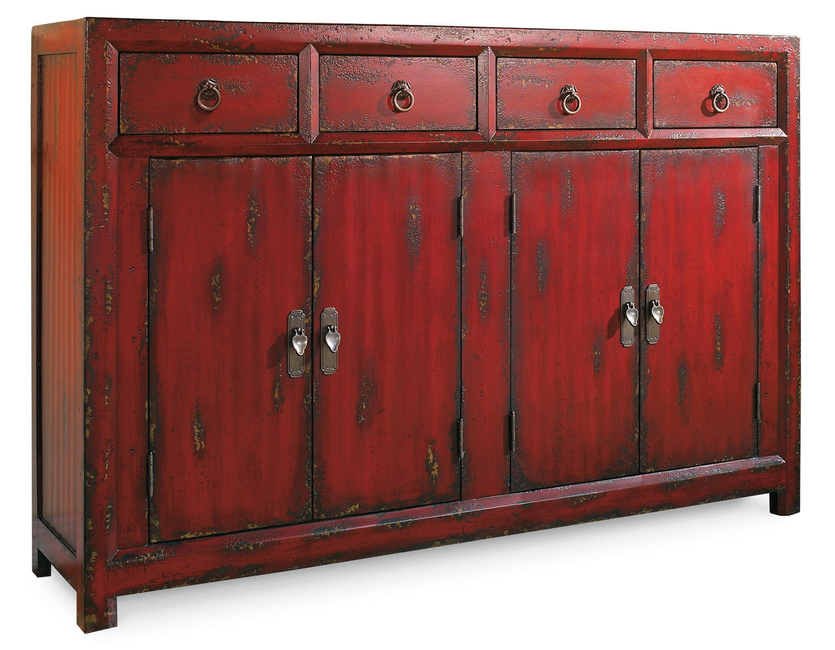 Commerce And Market - 58" Asian Cabinet - Red