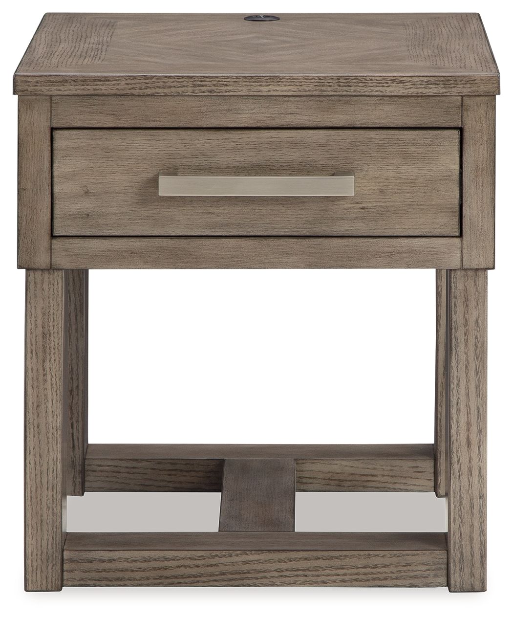 Loyaska - Rectangular End Table - Grayish Brown
