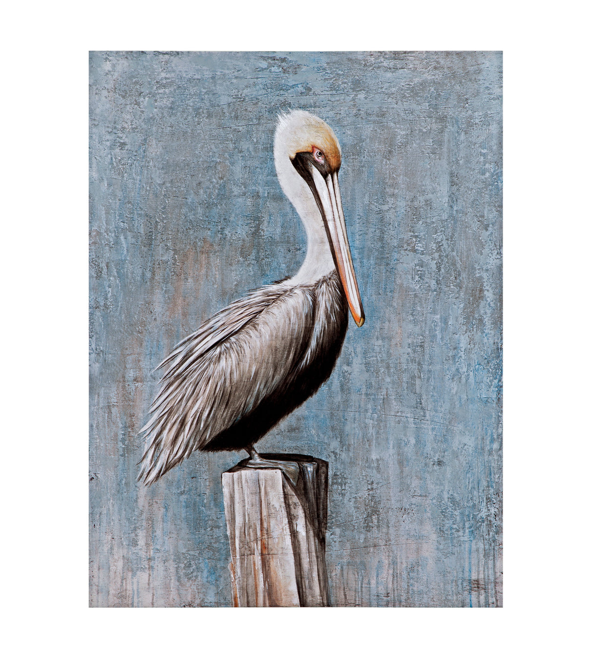 Pelican Canvas Art - Blue / Gray