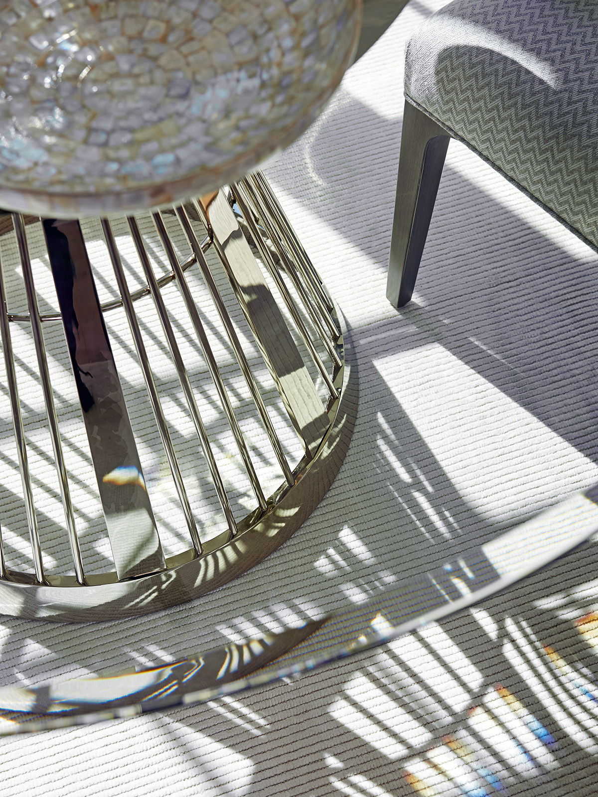 Ariana - Riviera Stainless Dining Table With Glass Top