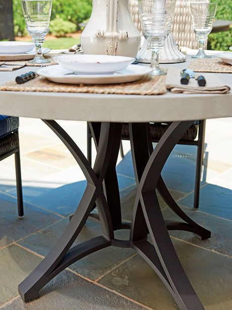 Cypress Point Ocean Terrace - Dining Table W/Weatherstone Top - Dark Brown - Wicker