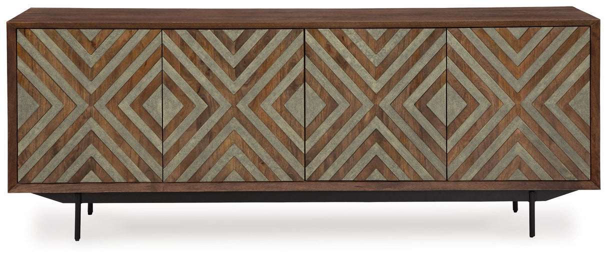 Dreggan - Accent Cabinet - Brown / Gold Finish