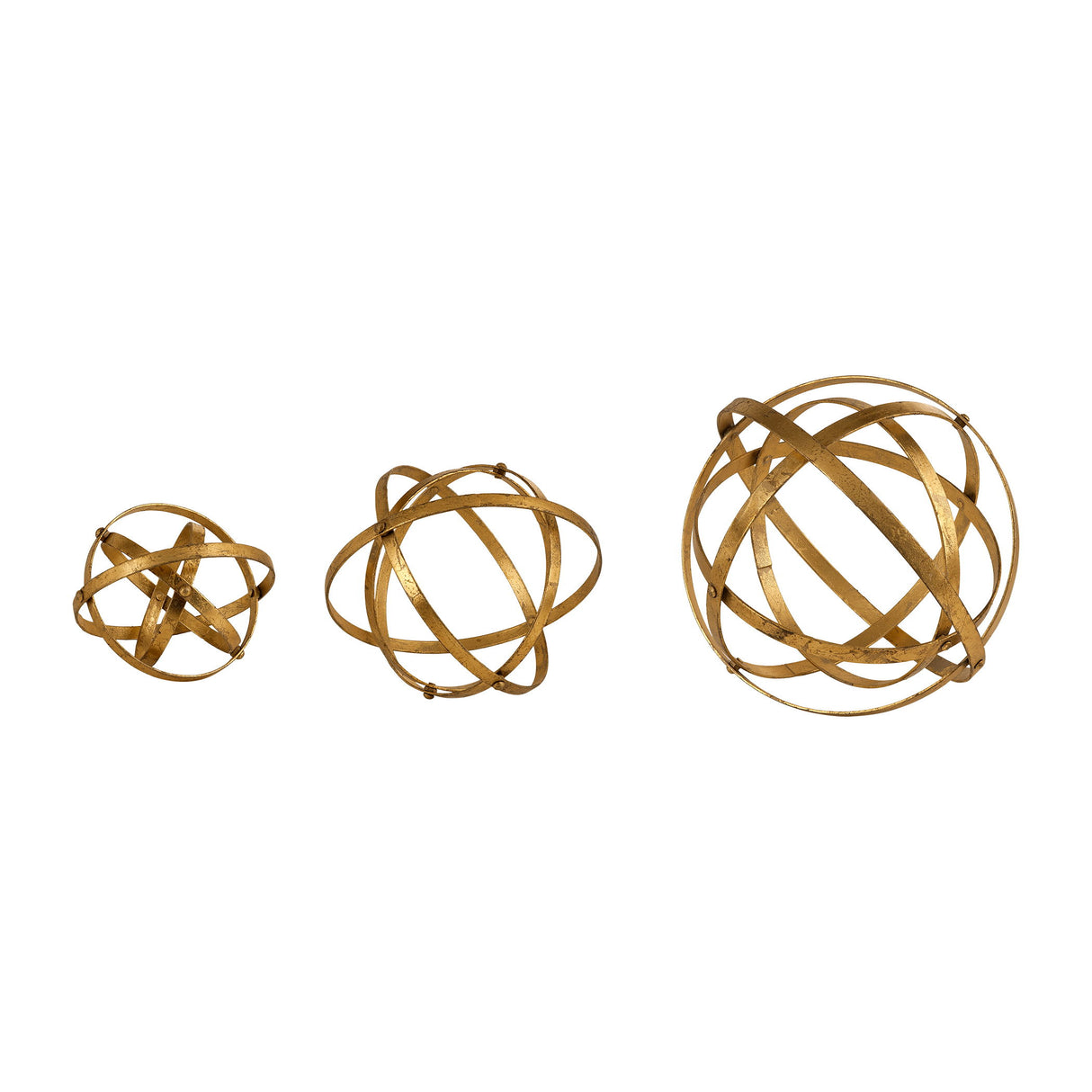 Stetson - Spheres, Set Of 3 - Gold
