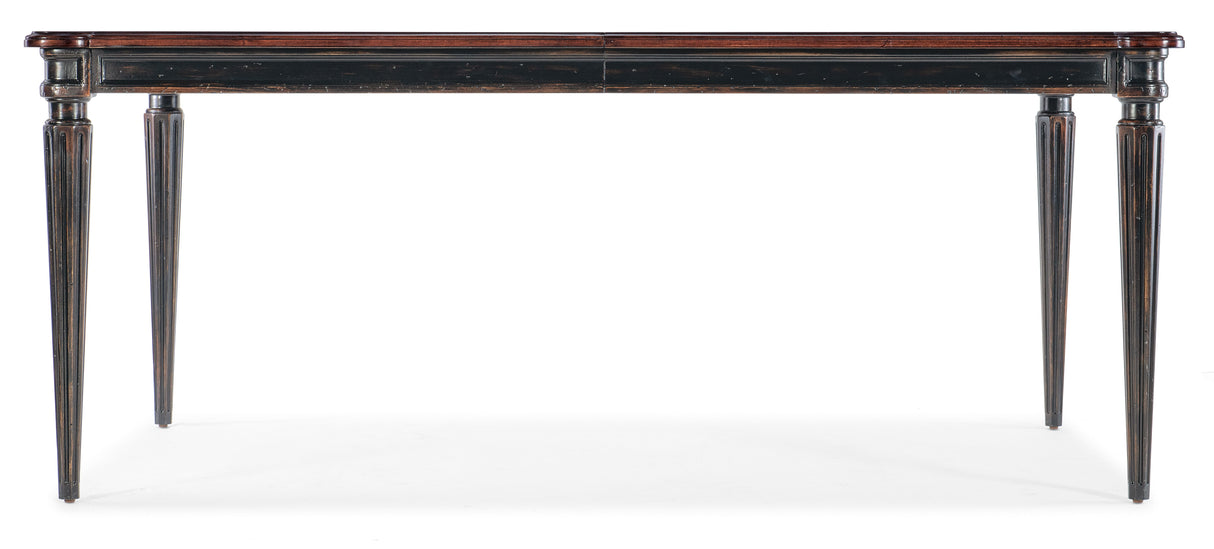 Charleston - Rectangle Leg Dining Table With 2-22" leaves - Dark Brown