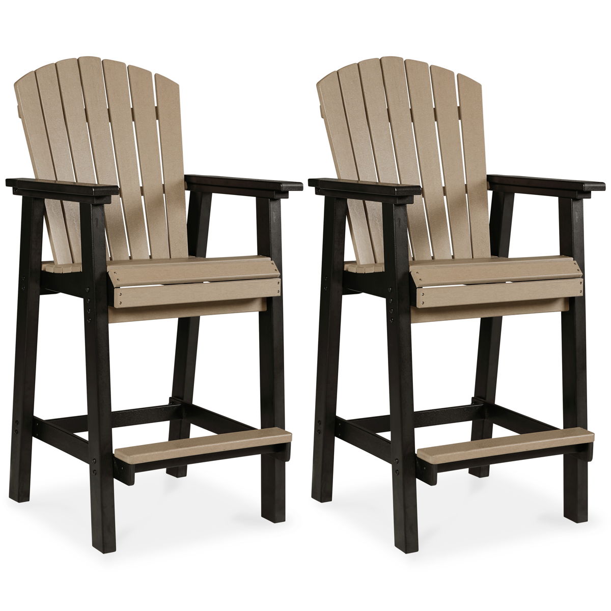 Boca Trail - Black / Driftwood - Tall Barstool (Set of 2)