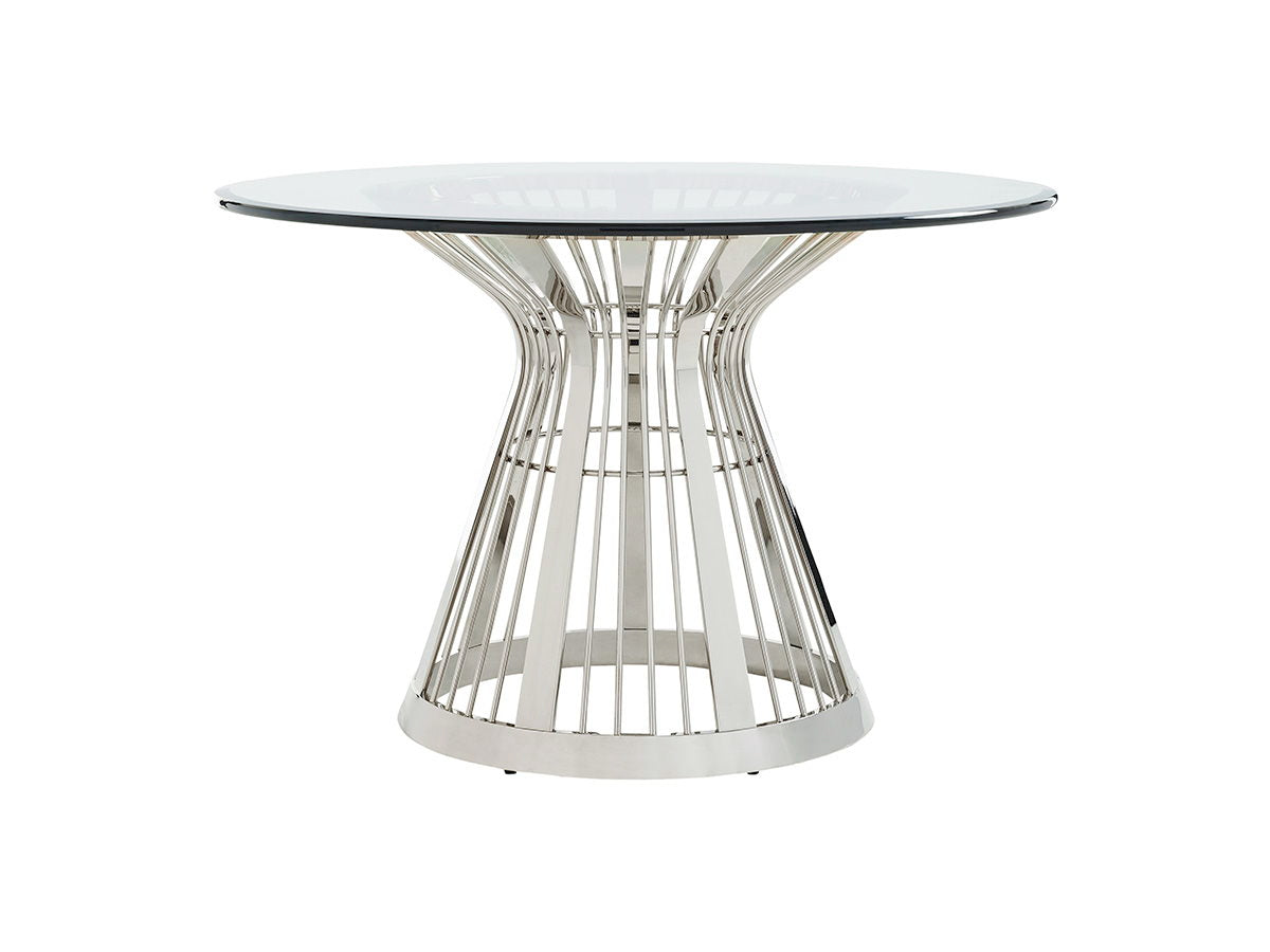 Ariana - Riviera Stainless Dining Table With Glass Top
