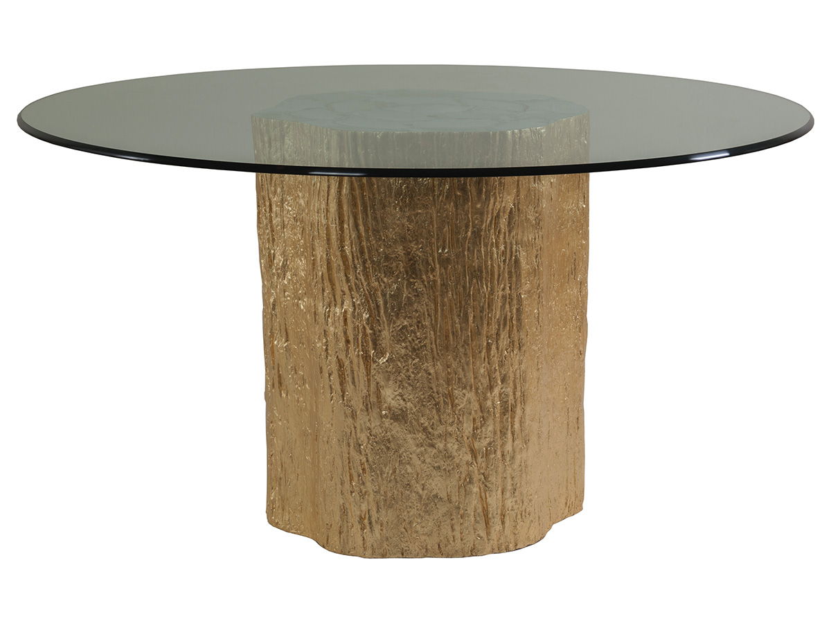 Signature Designs - Trunk Segment Round Dining Table With Glass Top