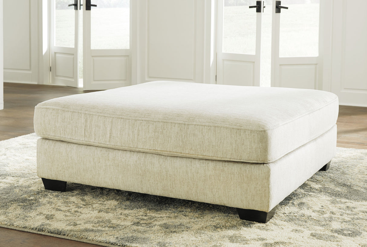 Rawcliffe - Parchment - Oversized Accent Ottoman
