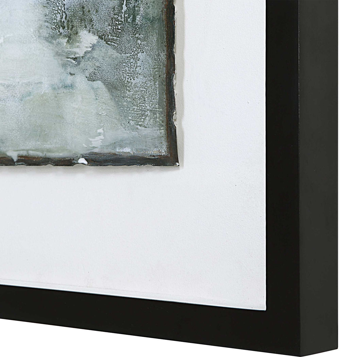Lakeside Grande - Framed Abstract Print - Pearl Silver