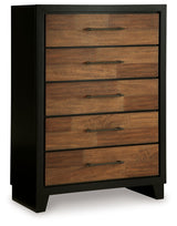 Kraeburn - Five Drawer Chest - Brown / Black
