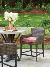 Cypress Point Ocean Terrace - Counter Stool - Dark Gray / Red