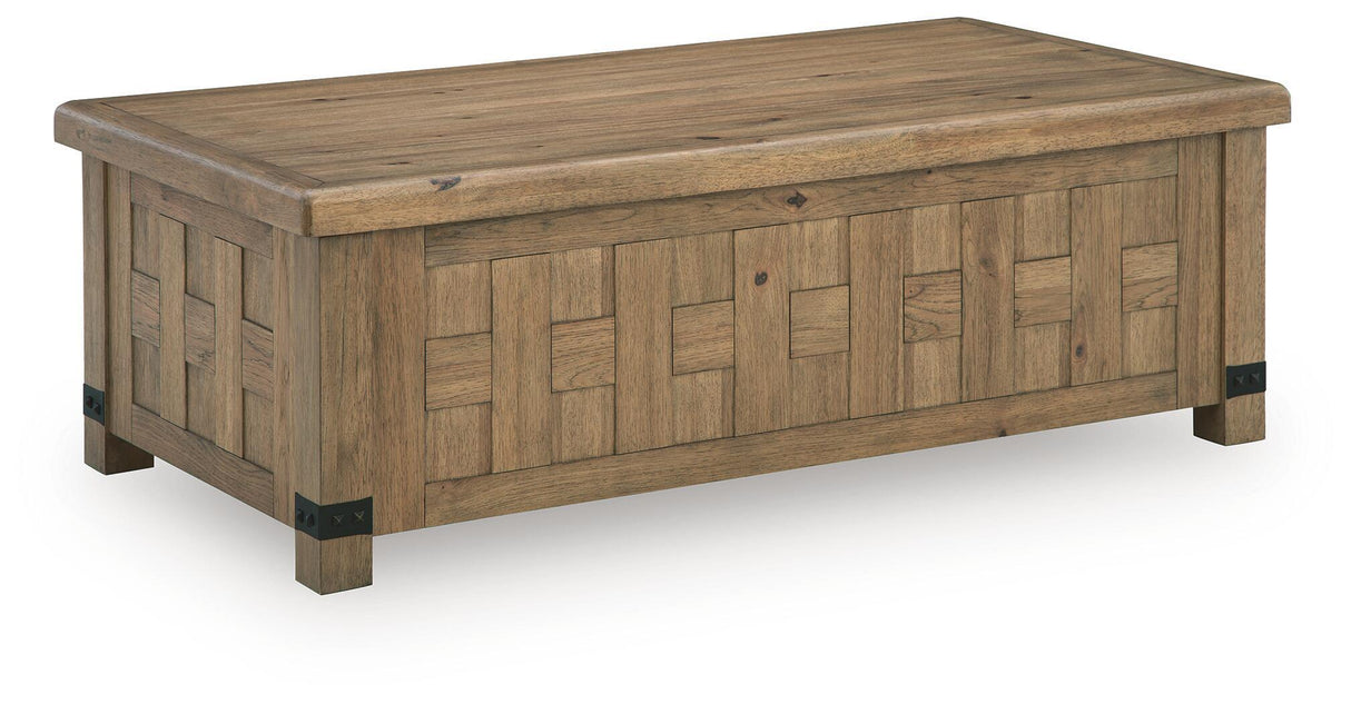 Ridgester - Lift Top Cocktail Table - Light Brown