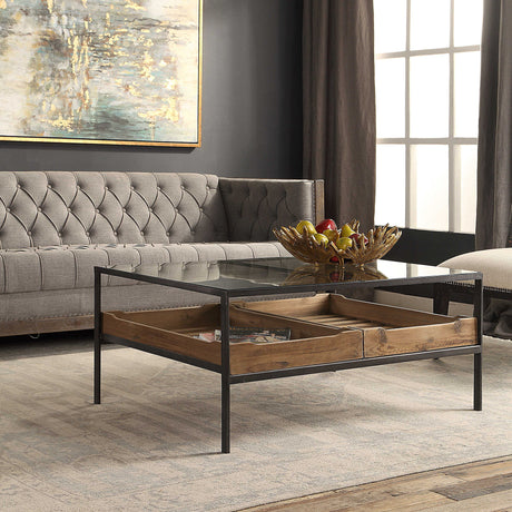 Silas - Coffee Table - Light Brown & Black