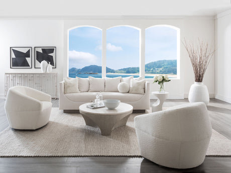 Artistica Upholstery - Claudette Bench Seat Fabric Sofa - White