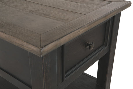 Tyler Creek - Grayish Brown / Black - Rectangular End Table