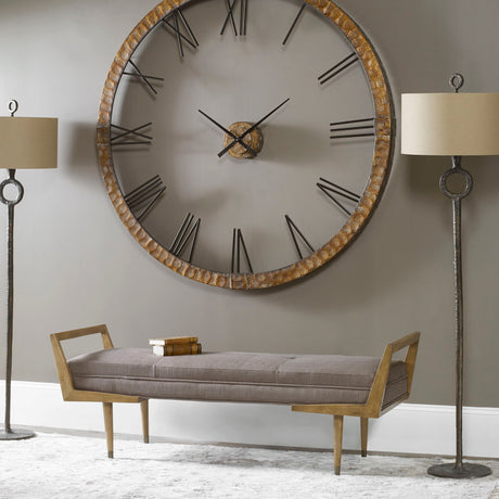 Waylon - Mid-century Modern Bench - Gray, Dark
