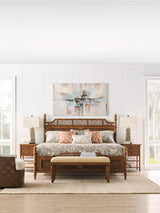 Island Estate - Plantain Upholstered Bed Bench - Beige / Dark Brown