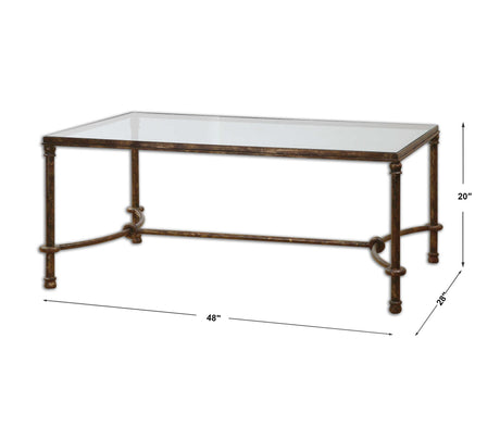 Warring - Iron Coffee Table - Brown, Dark