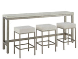 Oasis - Console With 3 Stools - Gray / Beige