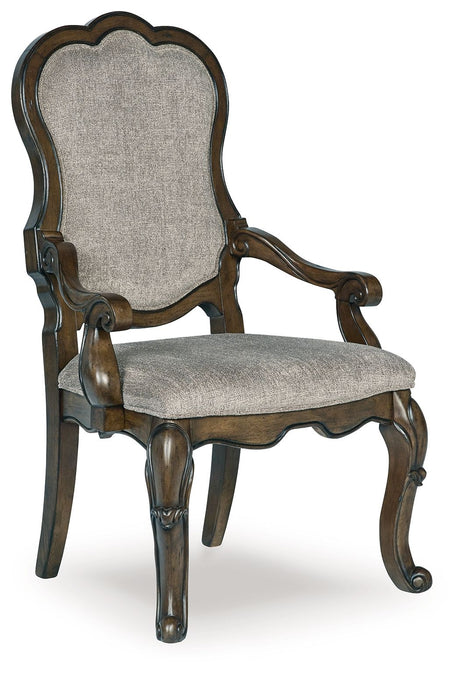 Maylee - 11 Pc. - Dining Extension Table, 4 Side Chairs, 2 Arm Chairs, Storage Bench, Buffet And Hutch - Dark Brown
