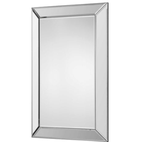 Frameless Beveled Mirror - Silver