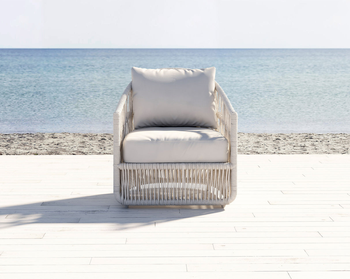 Dana - Rope Club Chair, With Self Welt - Linen Canvas