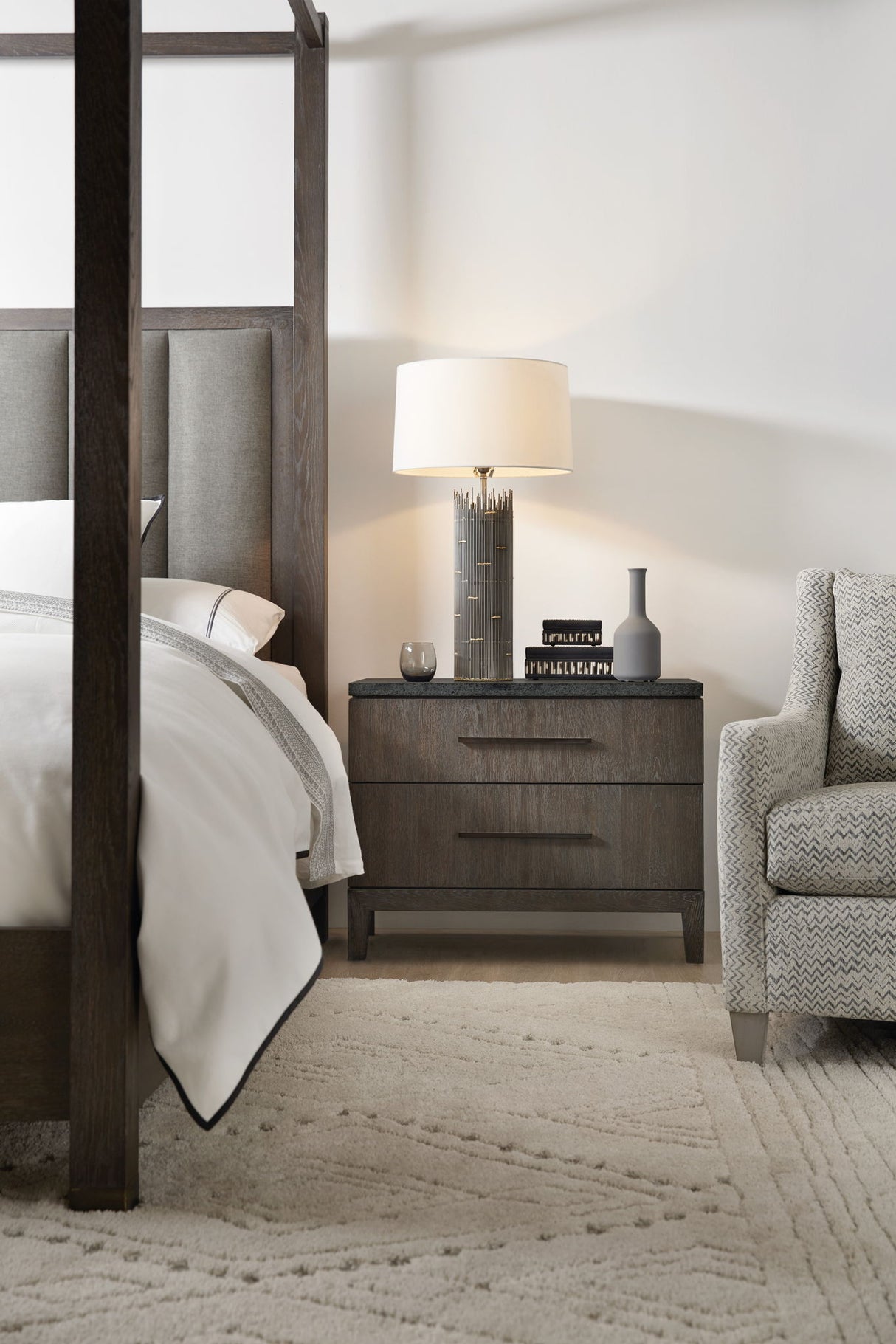 Miramar Aventura - San Marcos Stone Top Nightstand - Dark Gray