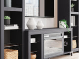 Cayberry - 3-Piece Entertainment Center With Electric Fireplace - Black